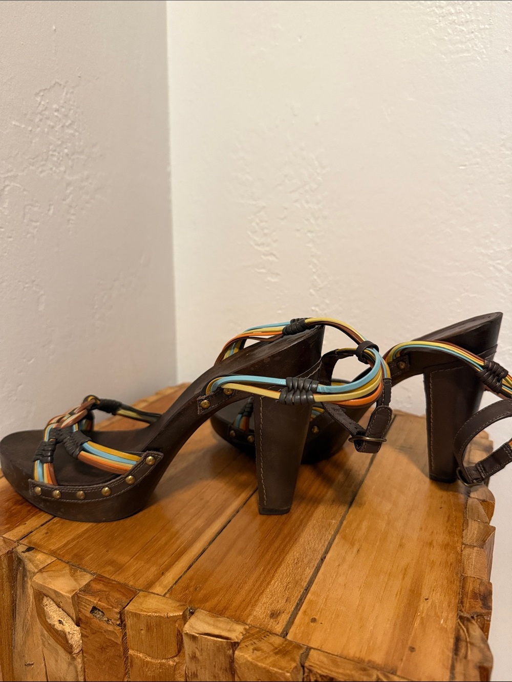Women’s Multicolor Braided Strap Sandals - Unbranded - Picture 4 of 6